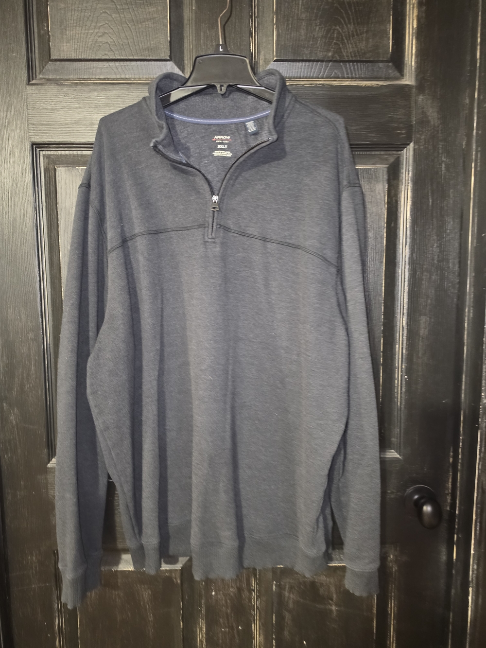 ArrowUSA 1851 Men's Heather Navy Quarter-Zip Pullover 3XLT